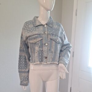 Indigo Saints Cropped Jean Jacket NWT